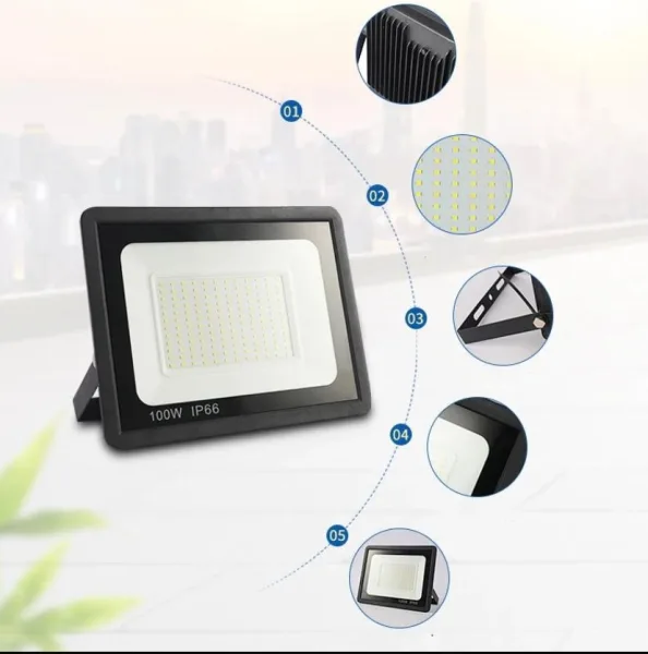 100W LED Flood Light Steel | 1236