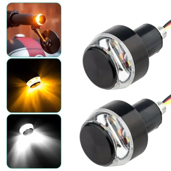 12V Motorcycle Handlebar End LED Signal Light Handle Bar Grip Side Direction Light Modified Lamp Mot | 3869