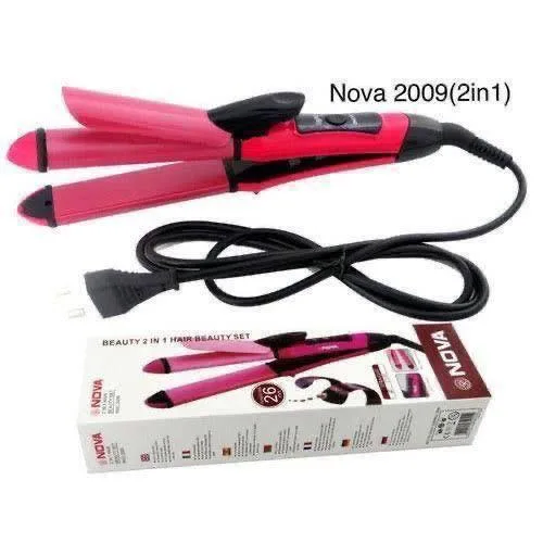 2 in 1 NOVA NHC-2009 Hair Curler and Hair Straightener for Hair Beauty ( 11584 ) | 1181