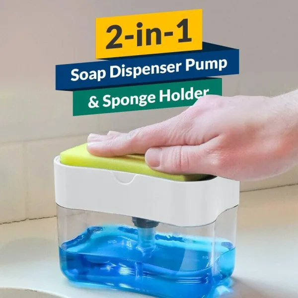 2 in 1 Soap Pump Plastic Dispenser for Dishwasher Liquid Holder | 140