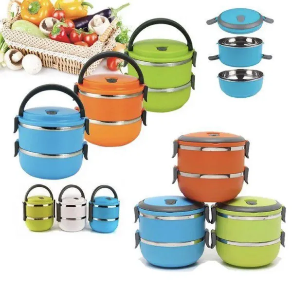 2 Layer Lunch Box 2 Layer Easy Portable Stainless Steel Office And School Lunch Box | 367