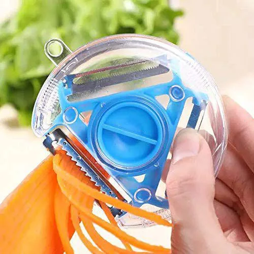 3 in 1 Multi Function Three Use Rotary Hanging Round Planer Peeler and Cutter Vegetable Slicer Kitch | 1108