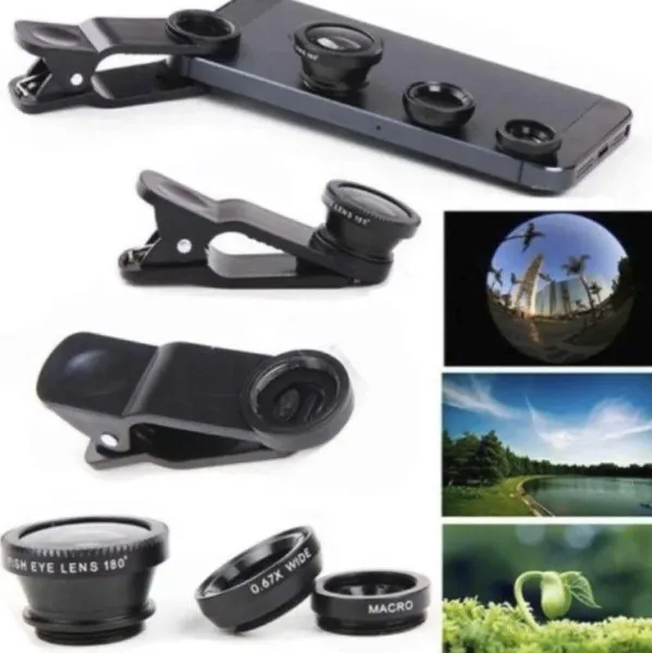 3 in 1 Universal Fisheye Wide Angle Macro Clip Lens Kit | 821